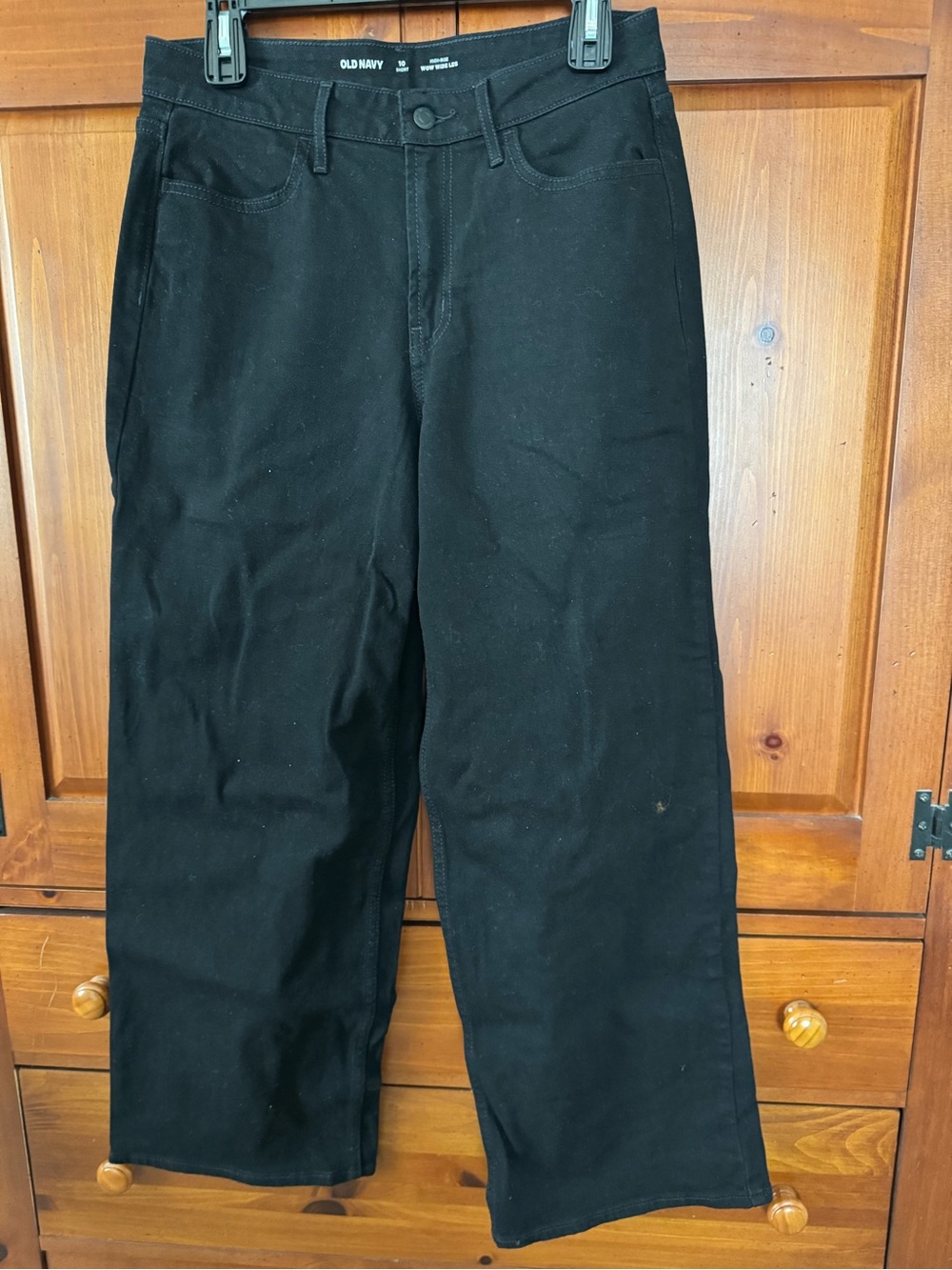 Black High Rise Old Navy Wow Wide Leg Jeans 10 Short NWOT